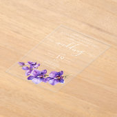 紫の蘭の台本結婚の アクリル招待状 (レイダウン)