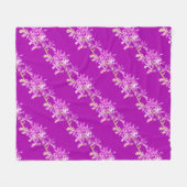 紫の蘭の水の色のアート結婚 フリースブランケット (正面(横))