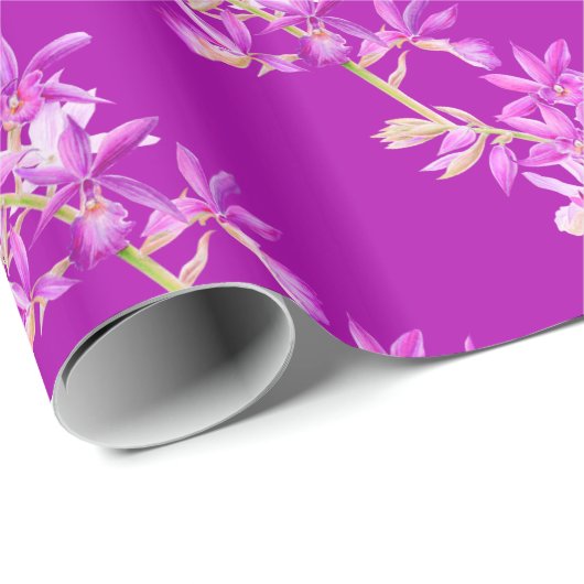 紫の蘭の水の色のアート結婚 ラッピングペーパー (ロールコーナー)
