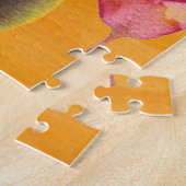 紫の蘭の水の色オレンジのポップ・アートのアートフラワー ジグソーパズル (側面)