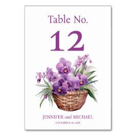 紫の蘭の水の色結婚のテーブル番号 テーブルナンバー