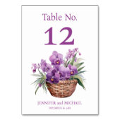紫の蘭の水の色結婚のテーブル番号 テーブルナンバー (裏面)