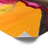 紫の蘭の水彩花のアートポップ・アートのオレンジ ポスター (角)