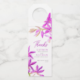 紫の蘭の水色結婚植物感謝してい ボトルネックタグ