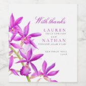 紫の蘭の水色結婚植物感謝してい ワインラベル (シングルラベル)