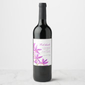 紫の蘭の水色結婚植物感謝してい ワインラベル (正面)