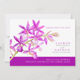紫の蘭の花の水の色の写真結婚の セーブザデート