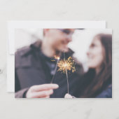 紫の蘭の花の水の色の写真結婚の セーブザデート (裏面)