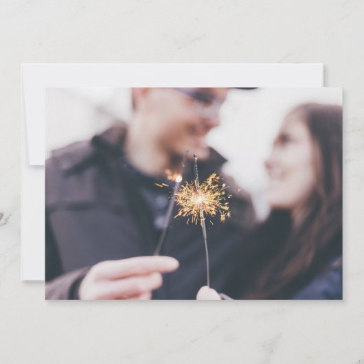 紫の蘭の花の水の色の写真結婚の セーブザデート (裏面)