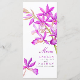 紫の蘭の花の水色結婚の メニュー