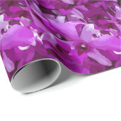 紫の蘭の花の水色 ラッピングペーパー (ロールコーナー)