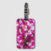 紫の蘭の花の背景 ラゲッジタグ (正面縦)