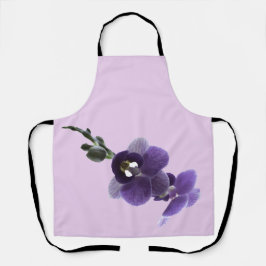 紫の蘭の花オールオーバープリントエプロン エプロン