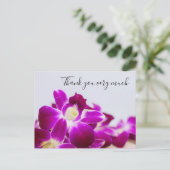 紫の蘭の花サンキューカード ポストカード (スタンド正面)