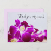 紫の蘭の花サンキューカード ポストカード (正面/裏面)