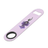紫の蘭の花、ステンレス鋼ボトルオープナー スピード栓抜き (裏面アングル)