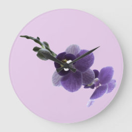 紫の蘭の花 ラージ壁時計
