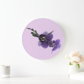 紫の蘭の花 ラージ壁時計 (ホーム)