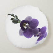 紫の蘭の花、丸い枕 ラウンドクッション (裏面)