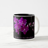 紫の蘭の花 二色マグカップ ツートーンマグカップ (正面右)