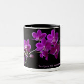 紫の蘭の花 二色マグカップ ツートーンマグカップ (中央)