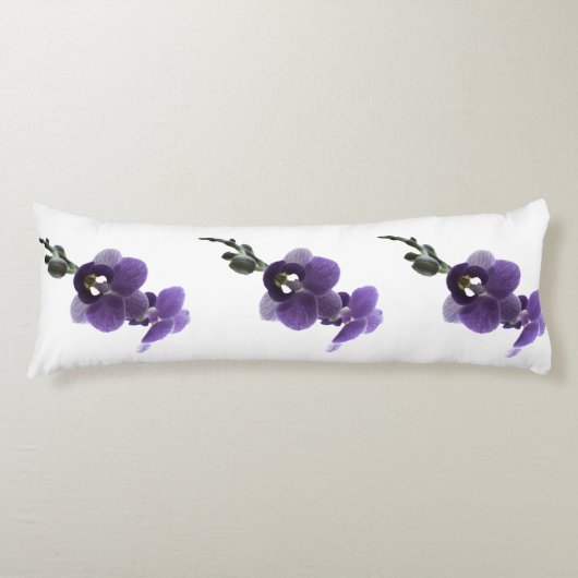 紫の蘭の花、抱き枕 ボディピロー (正面)