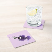 紫の蘭の花、紙コースター スクエアペーパーコースター (インサイチュ)