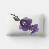 紫の蘭の花、装飾用クッション ランバークッション (裏面)