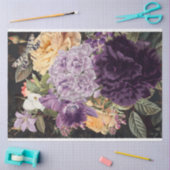 紫の蘭イエローバラフローラブーケ 薄葉紙 (クラフト)