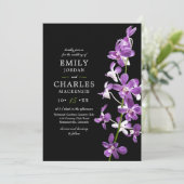 紫の蘭エレガントモダンな結婚式招待状 招待状 (スタンド正面)