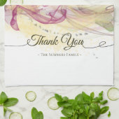 紫の蘭抽象芸術書道 キッチンタオル (折り畳み)