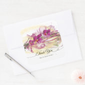 紫の蘭抽象芸術書道 スクエアシール (封筒)