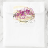 紫の蘭抽象芸術書道 スクエアシール (バッグ)