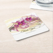 紫の蘭抽象芸術書道 スクエアペーパーコースター (アングル)