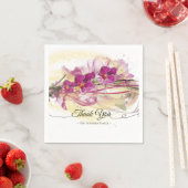 紫の蘭抽象芸術書道 スタンダードカクテルナプキン (インサイチュ)