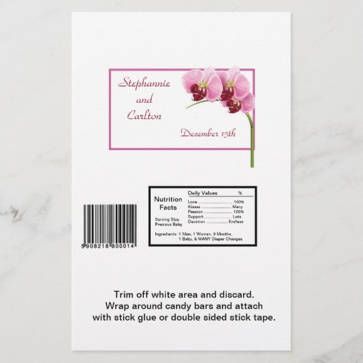 紫の蘭結婚の大きなキャンディーラッパー (正面)