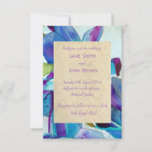 紫の蘭結婚の水彩画の素朴な 招待状 (正面)