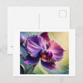 紫の蘭開花#2、 ポストカード (正面/裏面)