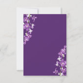 紫の蘭、エレガモダンントウェディングRSVPカード 出欠カード (裏面)
