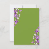 紫の蘭、エレガモダンントウェディングRSVPカード 出欠カード (裏面)