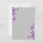 紫の蘭、エレガモダンントウェディングRSVPカード 出欠カード (裏面)