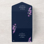 紫の蘭、エレガントなモダン結婚式すべてを1つで オールインワン招待状 (外側)