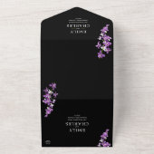 紫の蘭、エレガントなモダン結婚式すべてを1つで オールインワン招待状 (外側)