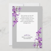 紫の蘭、エレガントモダンな結婚式ありがとうC サンキューカード (裏面)