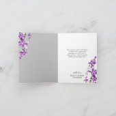 紫の蘭、エレガントモダンな結婚式ありがとうC サンキューカード (内部)