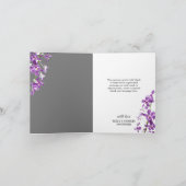紫の蘭、エレガントモダンな結婚式ありがとうC サンキューカード (内部)