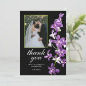紫の蘭、エレガントモダンな結婚式ありがとうC サンキューカード (スタンド正面)