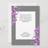 紫の蘭、エレガントモダンな結婚式ありがとうC サンキューカード (裏面)