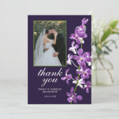 紫の蘭、エレガントモダンな結婚式 サンキューカード (スタンド正面)