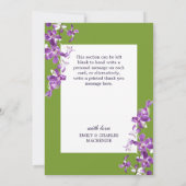 紫の蘭、エレガントモダンな結婚式 サンキューカード (裏面)